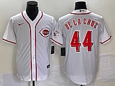Men's Cincinnati Reds #44 Elly De La Cruz White With Patch Cool Base Stitched Baseball Jersey,baseball caps,new era cap wholesale,wholesale hats